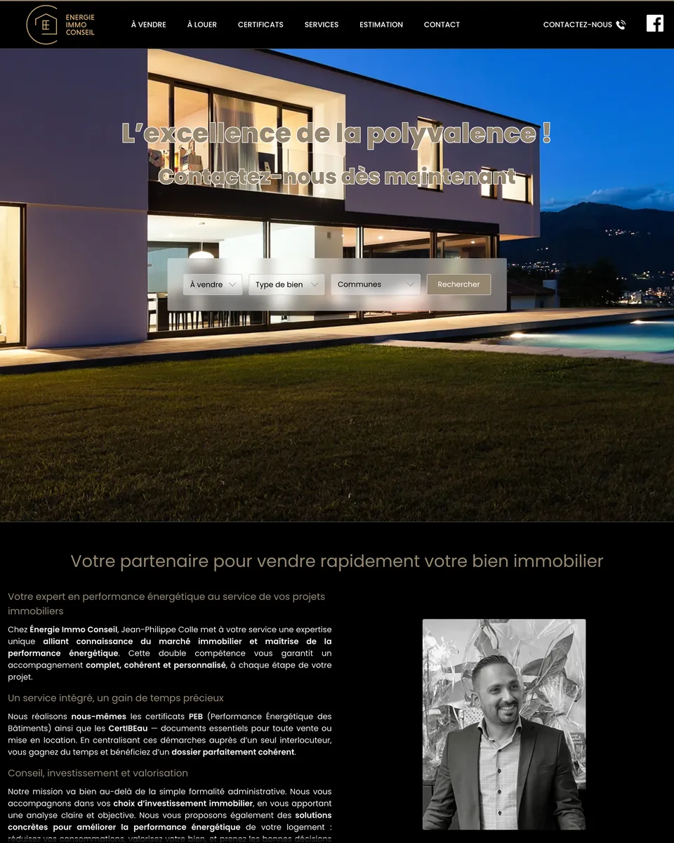 Site d'Energie Immo Conseil, agence immobilière