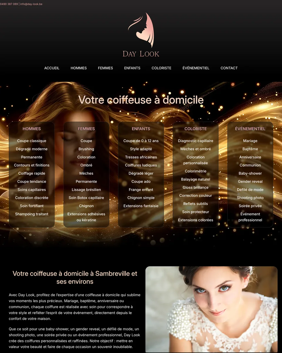 Site de Day-Look, coiffeuse à domicile