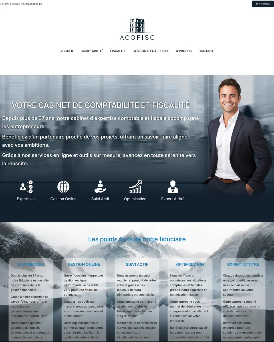 Site d'Acofisc, cabinet de comptabilité