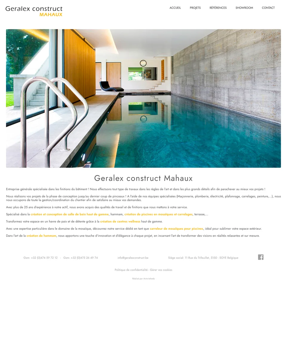 Site de Geralex Construct, entreprise de construction