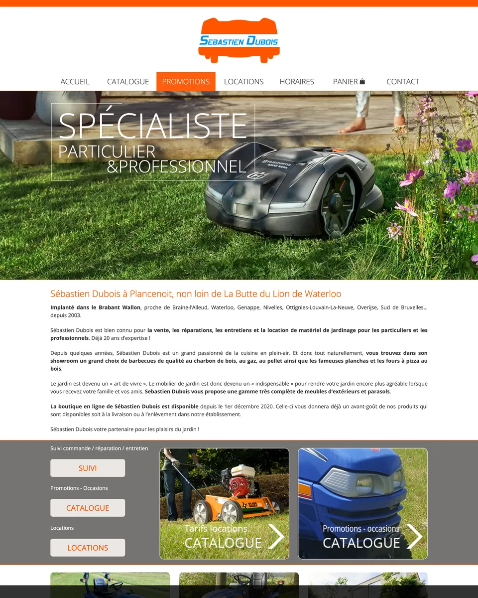 Site de Sébastien Dubois, matériel de jardinage