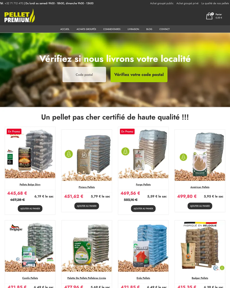 Site de Pellet Premium, fournisseur de pellets