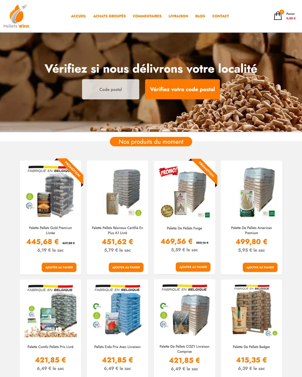 Site de Pellets Winn, vente de pellets en ligne