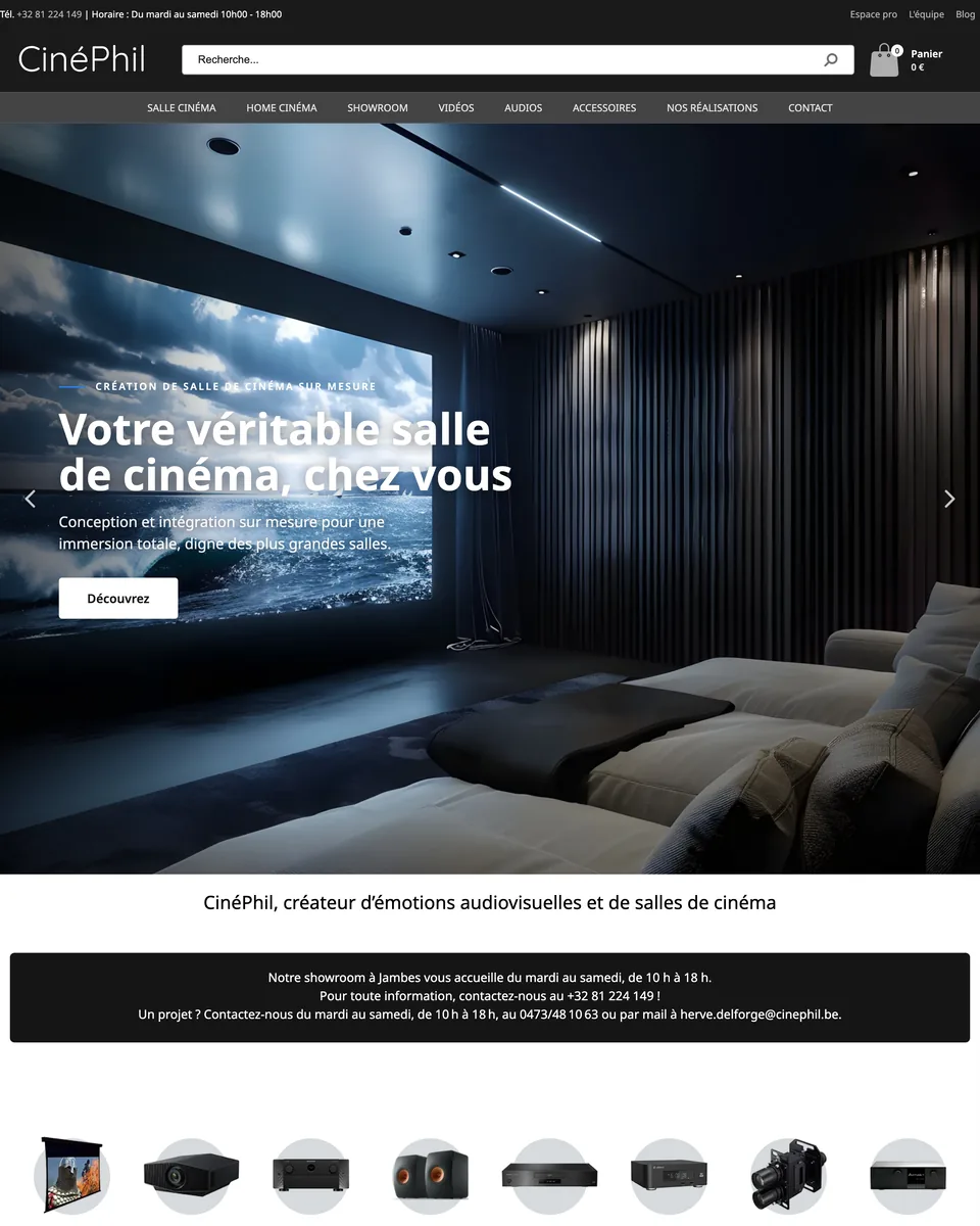 Site de Cinéphil, magasin son et image